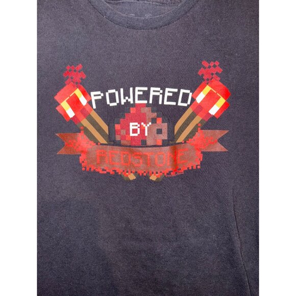 Minecraft Jinx Powered By Redstone Black T-Shirt XL Short Sleeve Mens Gaming Tee - Picture 2 of 4